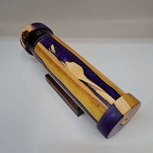 Click to view detail for  SC-123 Kaleidoscope Exotic Hardwoods & Purple Resin $178